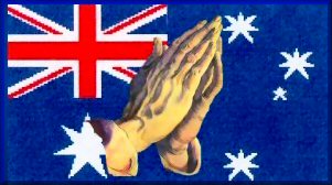 aussie flag and praying hands